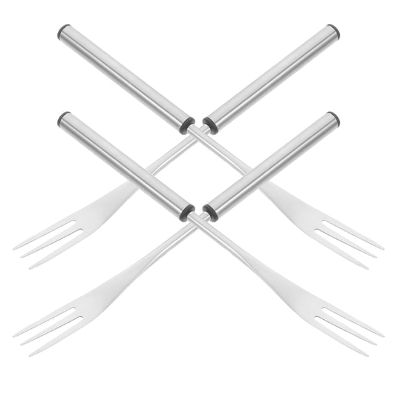 TABLZONE Heat Resistant Stainless Steel Fondue Forks 3-Prong for Cheese Dessert Bbq 4Pcs