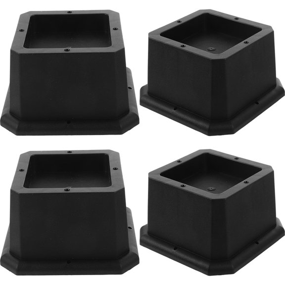 TABLZONE Set of 4 Heavy Duty Black Bed Risers Furniture Lifts to Increase Home Storage Space