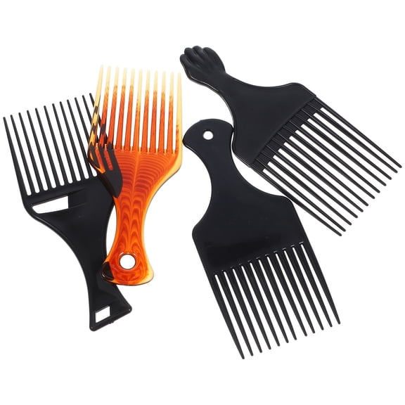 TABLZONE Afro Pick Hair Styling Comb Set, 4 Pieces, ABS Material, Assorted Colors for Natural Hair Care