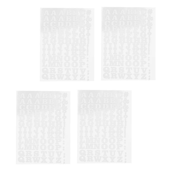 TABLZONE Iron-On Letter Patches White Vinyl Flocking 4 Pieces for Creative Crafts and Daily Use