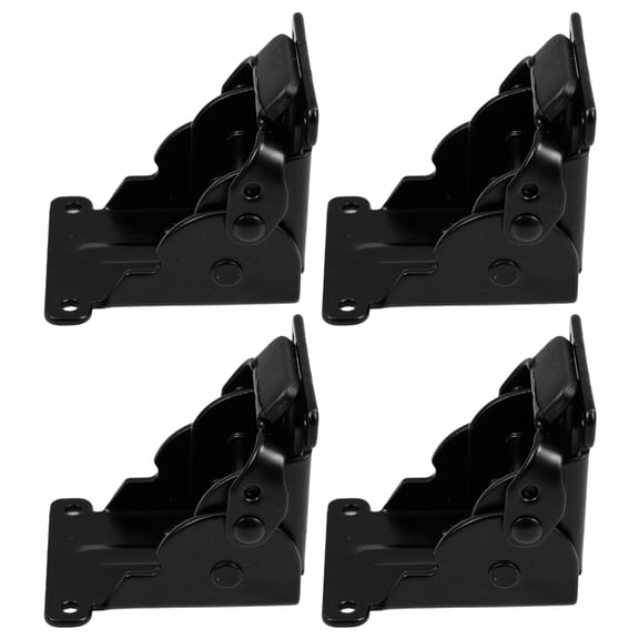 TABLZONE 4Pcs Hidden Door Hinge Black Metal Self Locking Hinges For Modern Furniture Assembly