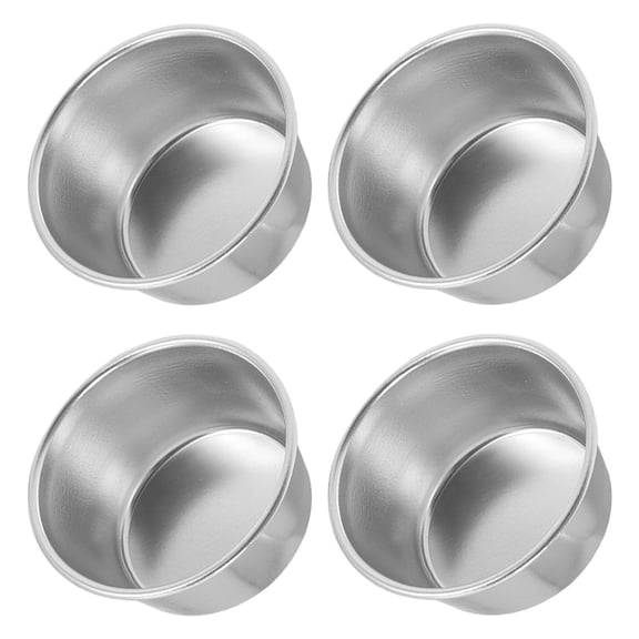 TABLZONE 4Pcs Round Carbon Steel Muffin Cup Baking Mold for Kitchen Cake and Dessert