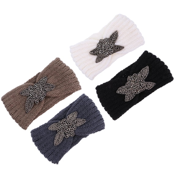 TABLZONE 4Pcs Knitting Wool Headband with Elastic Fit Comfortable and Decorative Hairband