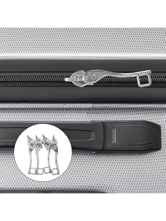 4-Pack Double Layer Zipper Pull Replacement for Backpacks and Suitcases, Plated Metal Repair Accessory