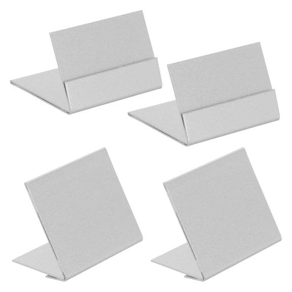 TABLZONE 4Pcs Plated Silver Metal Card Holders Table Number Stands for Organized Retail Presentation