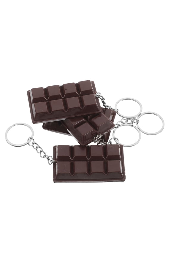 4Pcs Coffee Chocolate Keychain Cute PVC Key Chain Accessories for Backpacks and Bags