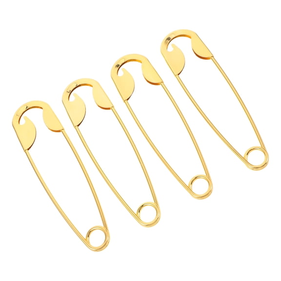 TABLZONE 4Pcs Oversized Golden Safety Pin Hair Clip Metal Bun Pin for Secure Hold and Daily Use