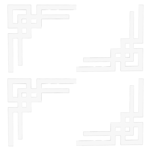 TABLZONE 4Pcs Peel and Stick Acrylic Mirror Stickers for Cabinet Corner Decor Plated Silver