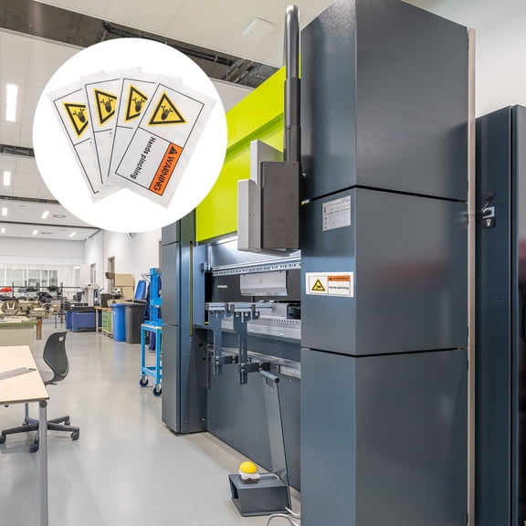 TABLZONE Multi-Colored Warning Signs Paper Hands Safety Stickers for Decoration, 4 Pieces, and Bright