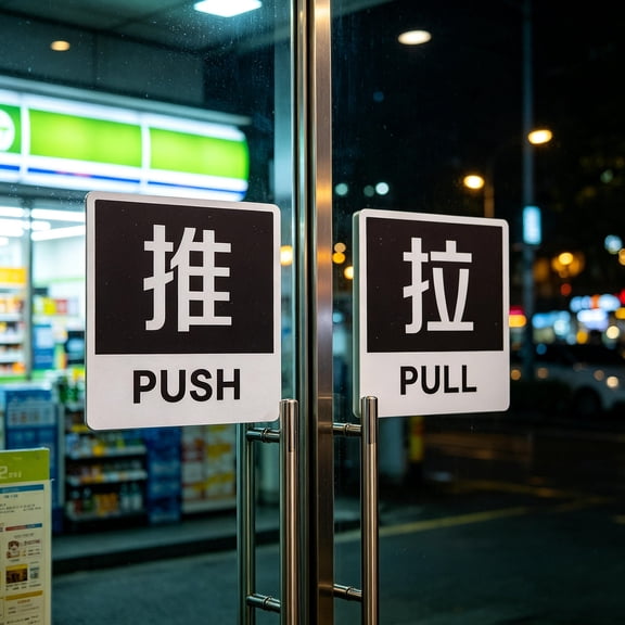 TABLZONE Push Pull Stickers for Glass Doors Clear Text Firm Material Easy Application
