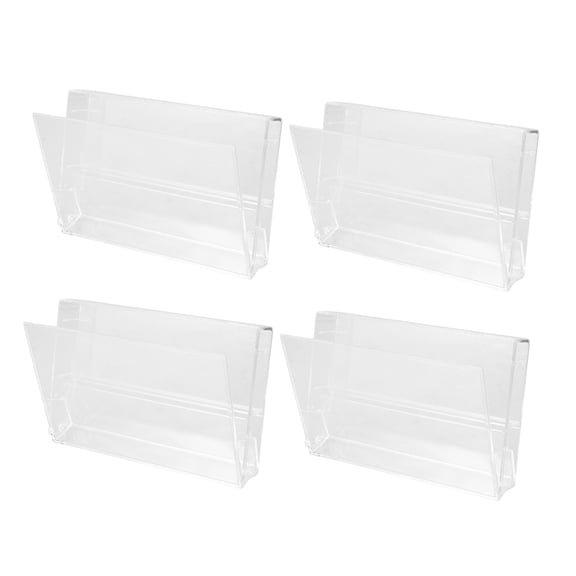 TABLZONE Clear Plastic Cassette Tape Storage Holder 4-Pack Multifunctional Organizer for Home and Office