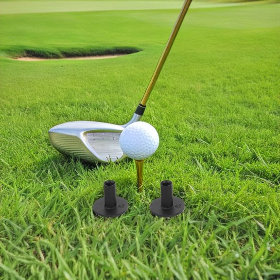 TABLZONE 4Pcs Reusable Golf Tee Holder Silicone with Enhanced Stability for Range Mats Black