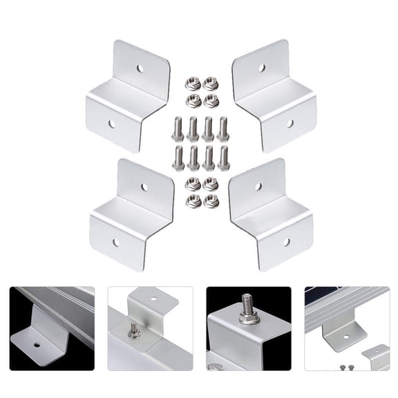 TABLZONE 4Pcs Solar Panel Z Brackets Stainless Steel Durable Design Support Solar Panels for Garages