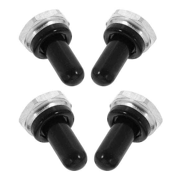 TABLZONE Black Silicone Toggle Switch Covers, Protective Caps for Home and Office, 4 Pieces