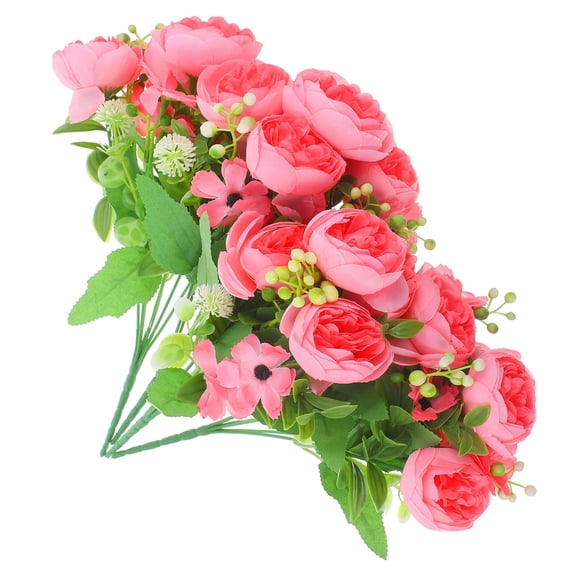 TABLZONE 4-Pack Artificial Peony Flower Bouquets, Faux Floral Arrangements for Home, Office, Store, Restaurant Decoration