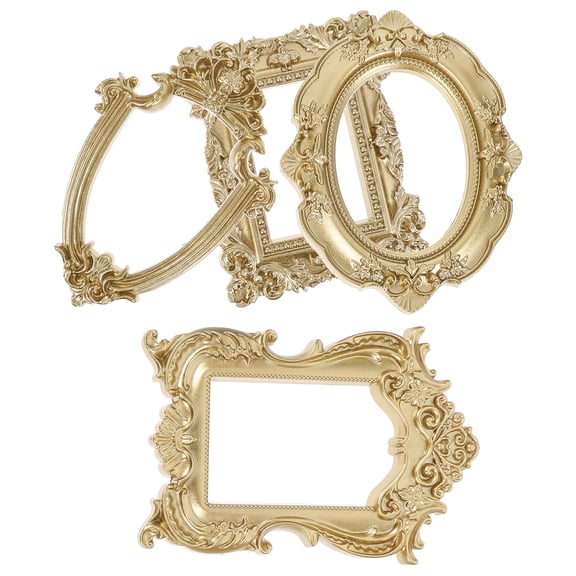 TABLZONE 4Pcs Ornate Resin Picture Frames with Embossed Retro European Style