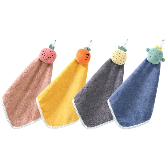 TABLZONE 4Pcs Hanging Farmhouse Dish Towels Multi Function Absorbent Kitchen Accessories