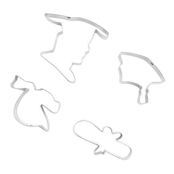 TABLZONE 4-Piece Graduation Cookie Cutter Set, Stainless Steel Mold for Baking and Decorating