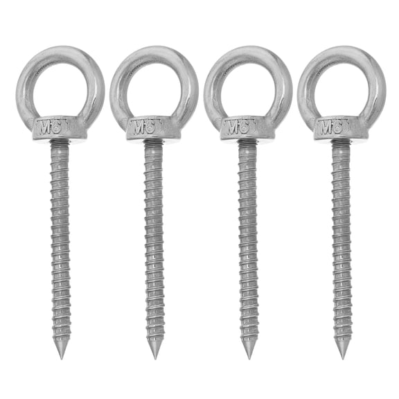 TABLZONE 4Pcs Stainless Steel Eye Bolt Screw Hooks Heavy Duty for Home Hanging Ceiling Swing and Outdoor Use