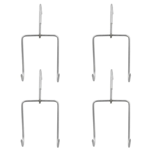 TABLZONE 4Pcs Stainless Steel Hooks Double Row Meat Hangers for Bbq and Kitchen Use