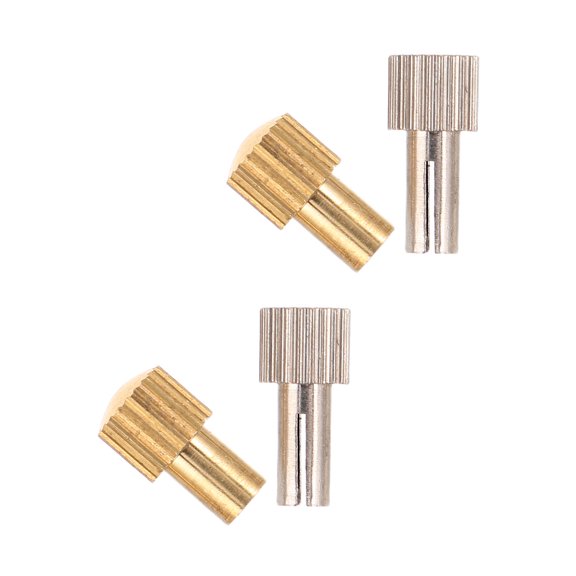 TABLZONE 4Pcs Universal Plated Silver Metal Clock Stem Replacement Knobs for Analog Alarm Clocks