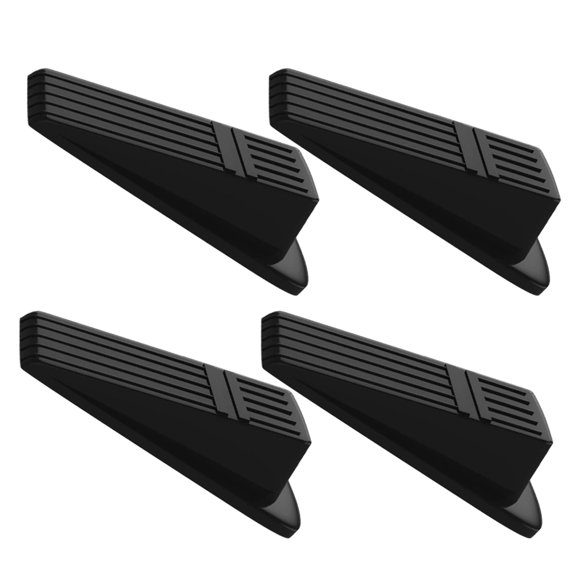 TABLZONE 4Pcs Wall Door Stopper Black Plastic Square Windproof for Home Use