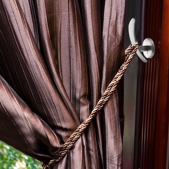 TABLZONE Zinc Alloy Curtain Holdbacks Metal Hooks Wall Mounted 4 Pieces for Drapery Tiebacks