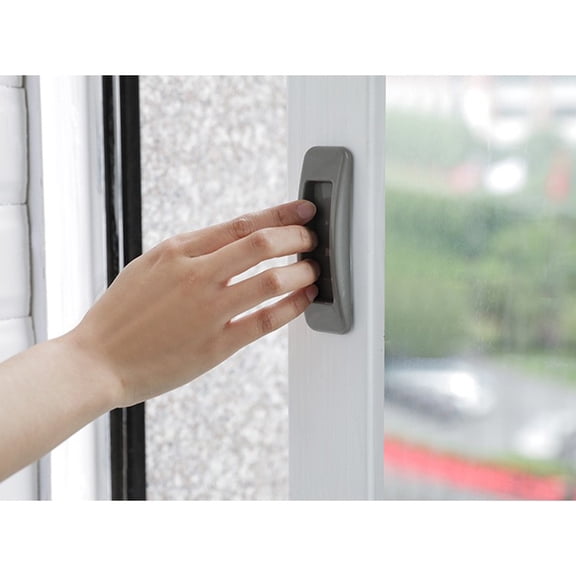 TABLZONE 4Pcs White ABS Door Window Handle Easy Install Drawer Pulls for Wardrobe Closet Furniture