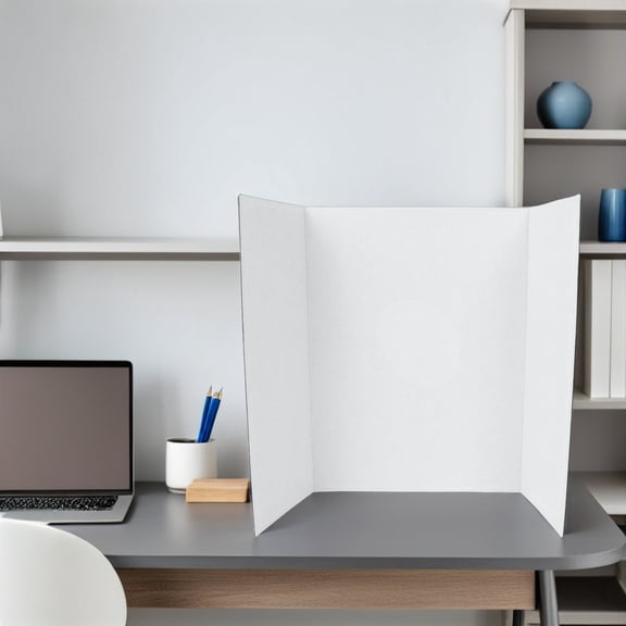TABLZONE Stable White Trifold Presentation Board for School Projects 4Pcs