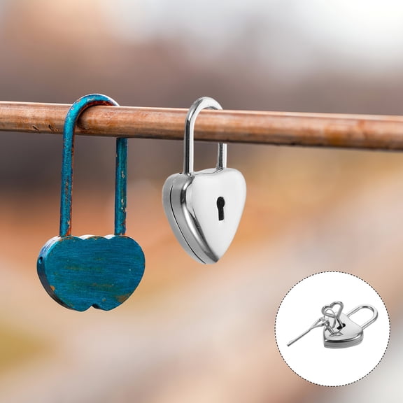 TABLZONE Heart Shaped Metal Jewelry Padlock for Couples, Silver, Decor, Romantic Love