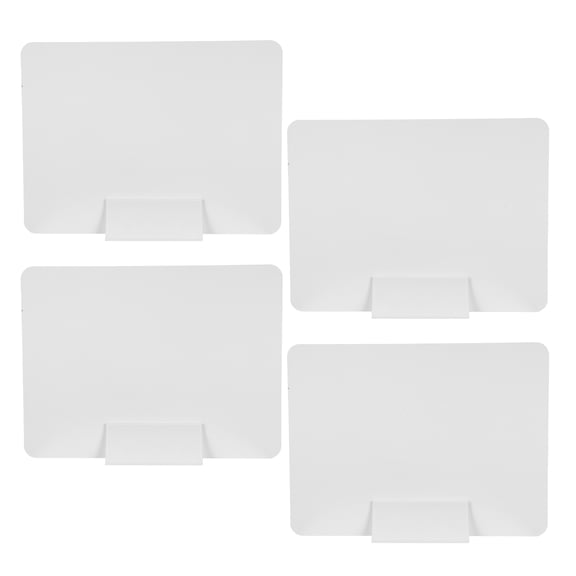 TABLZONE 4Sets White PVC Standing Screen Divider for Office Workstation with Acoustic Privacy Panels