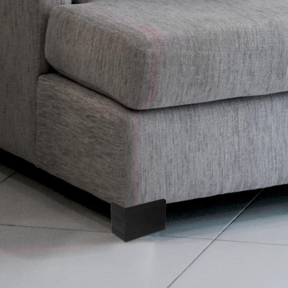 TABLZONE 4pcs Black Plastic Bed Foot Risers Non- Furniture for Home Improvement and Stability