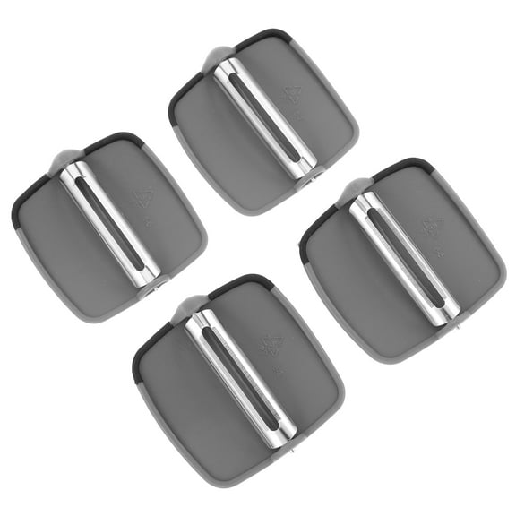 TABLZONE 4-Piece Stainless Steel Handheld Potato Peeler Set in Grey for Easy Vegetable and Fruit Peeling