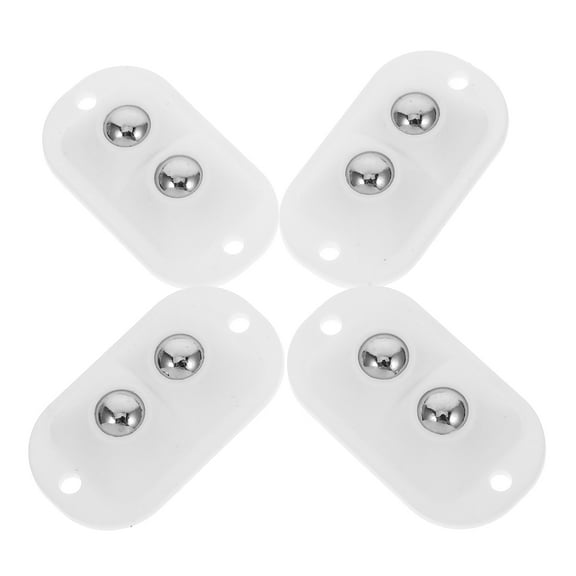 TABLZONE 4pcs Gate Roller Wheel Mini Caster Wheels Plastic White Swivel Casters Scratch Resistant Trash Can