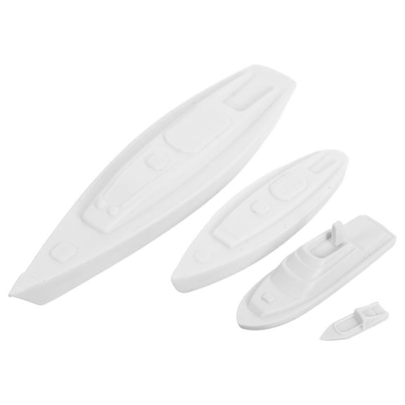 TABLZONE 4pcs White Sailboat Model Plastic Decorations for Fairy Garden Office Classroom Teaching Marine Life