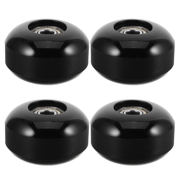 TABLZONE PU Skateboard Wheels Black with Bearings for Trick Performance 4Pcs