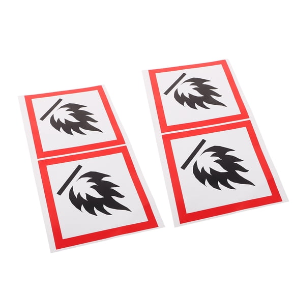 TABLZONE Fire Safety Warning Labels Multi-Use PVC Stickers for Garbage Bins and Containers, 4 Pieces