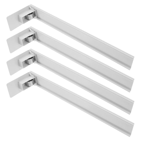 TABLZONE 4Pcs White Automatic Drink Pusher Shelf Dispenser with Integrated Rail Design for Storage