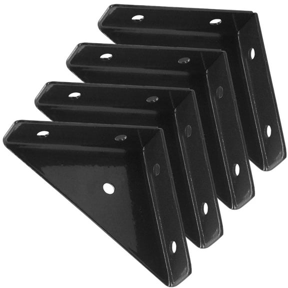 TABLZONE Black Triangle Shelf Brackets for Furniture Support, Heavy Duty, 4 Pieces Set