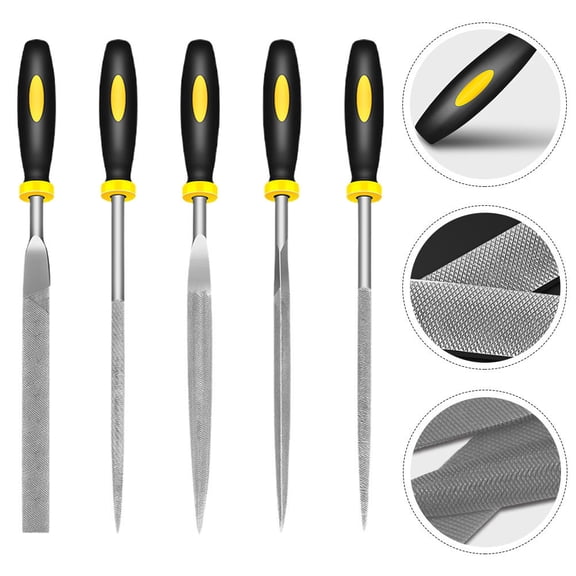 TABLZONE 5Pcs Steel Hand File Set Heat Treated Durable Files for Wood and Metal