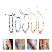 TABLZONE 5 Pieces Tropical Beach Bracelets with Ocean Sea Charms, Handmade Jewelry Accessories