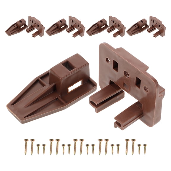 TABLZONE 5 Sets Replacement Drawer Kit Brown Plastic Drawer Slides for Furniture Repair and Installation