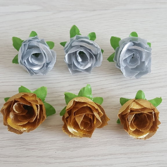 TABLZONE Fake Rose Flower, Plated Silver, Realistic Stems, Perfect for Indoor and Outdoor, 50Pcs
