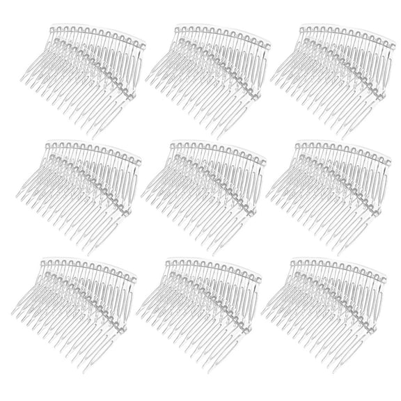 TABLZONE 50Pcs Clear Plastic Hair Combs for Styling Updo Decorative Bridal Veil Accessories with 14 Teeth