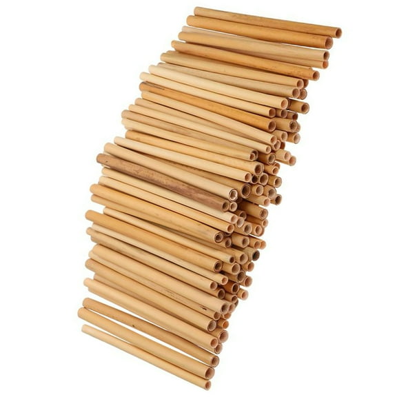 TABLZONE 50 Pcs Thick Light Brown Drinking Straws Reusable Reed Straws for Juice and Cold Drinks at Home