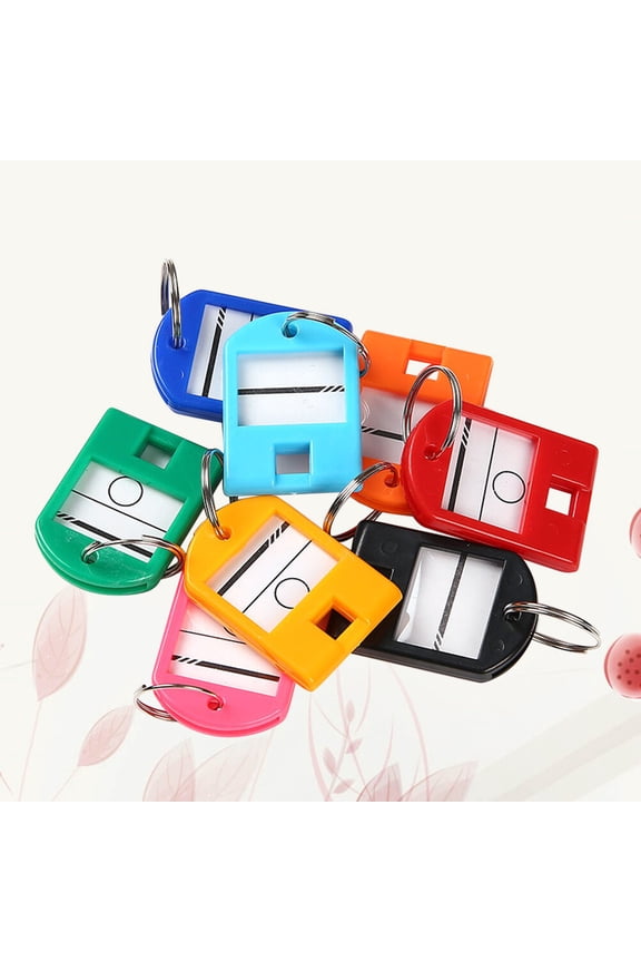 50Pcs Durable Clear Plastic Keychains with Creative Space Robot Design for Key Decoration