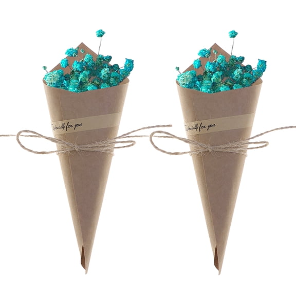 TABLZONE 50Pcs Khaki Paper Cone Bouquet Wrap High Grade Material Vintage Flower Design
