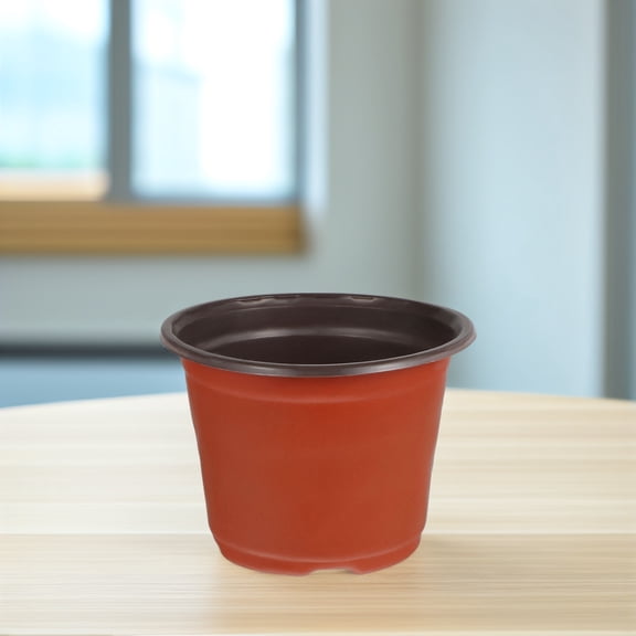 TABLZONE 50Pcs Plastic Basin Flower Pot with Drain Holes for Indoor Outdoor Plant Containers