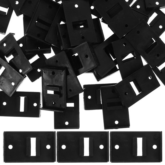 TABLZONE 50Pcs Plastic Furniture Leveler Buckles Cabinet Foot Buckle Kitchen Leg Plinth Black