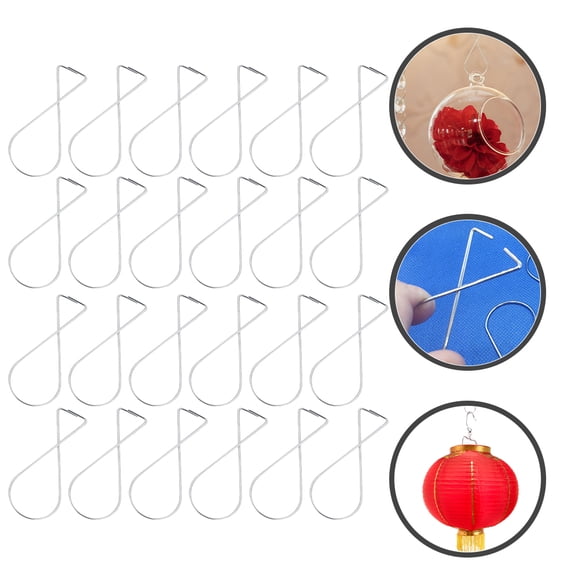 TABLZONE 50Pcs Plated Silver Hanging Hooks for Ceiling Grid Clips Perfect for Home Party Decorations